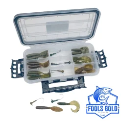 Fools Gold Jigs & Softbait Combo Kit (6 Jigs, 24 Softbaits & Waterproof Tackle Tray)