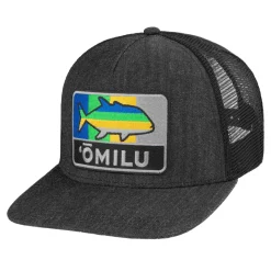 HFG - Black Denim Omilu Flat Bill Trucker Hat (Big Head Special)