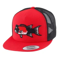 HFG - California Sheephead Red/Black Snapback Flat Bill Trucker Hat