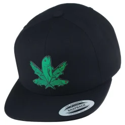 HFG - Green Fish Black Snapback Flatbill Hat