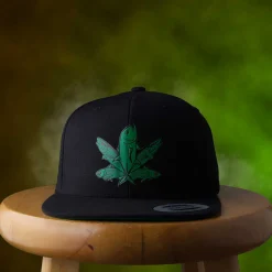 HFG - Green Fish Black Snapback Flatbill Hat