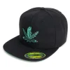 HFG - Green Fish Embroidered Black Fitted Hat