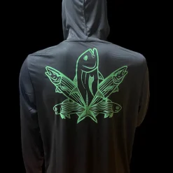 HFG -Green Fish Reflective UV Protection Hoodie (Black)