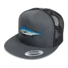 HFG - Marlin Charcoal/Black Snapback Flatbill Trucker Hat