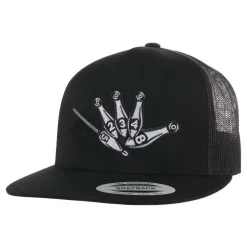 HFG - Throw Da Shaka Black Flat Bill Trucker Hat