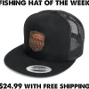 HFG - Ulua Leather Shield Black Flatbill Trucker Hat